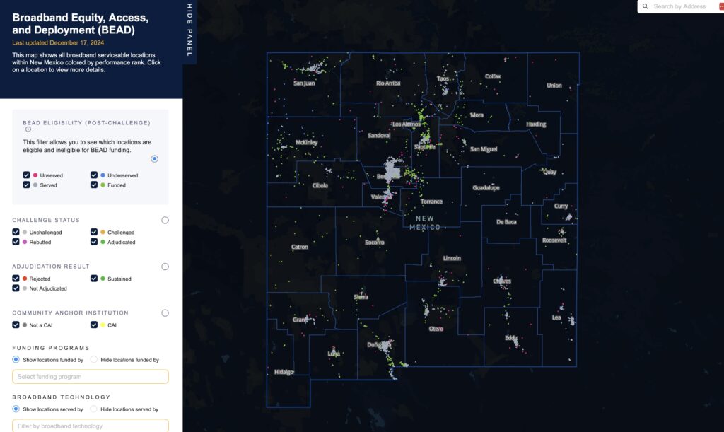 New Mexico's BEAD challenge map