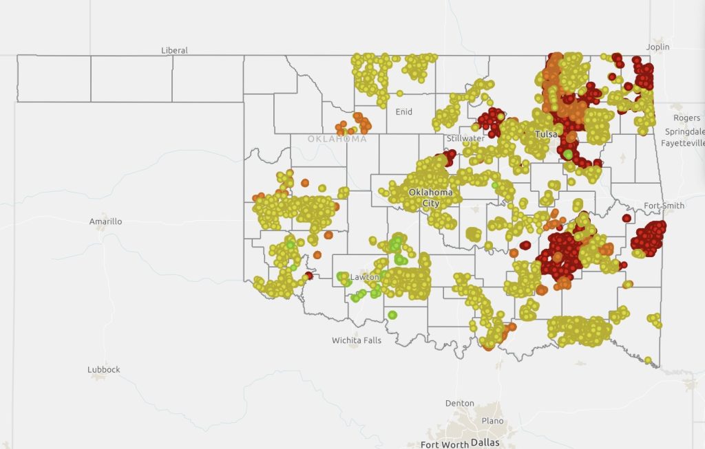Oklahoma’s dashboard of brroadband projects and status (via ArcGIS)